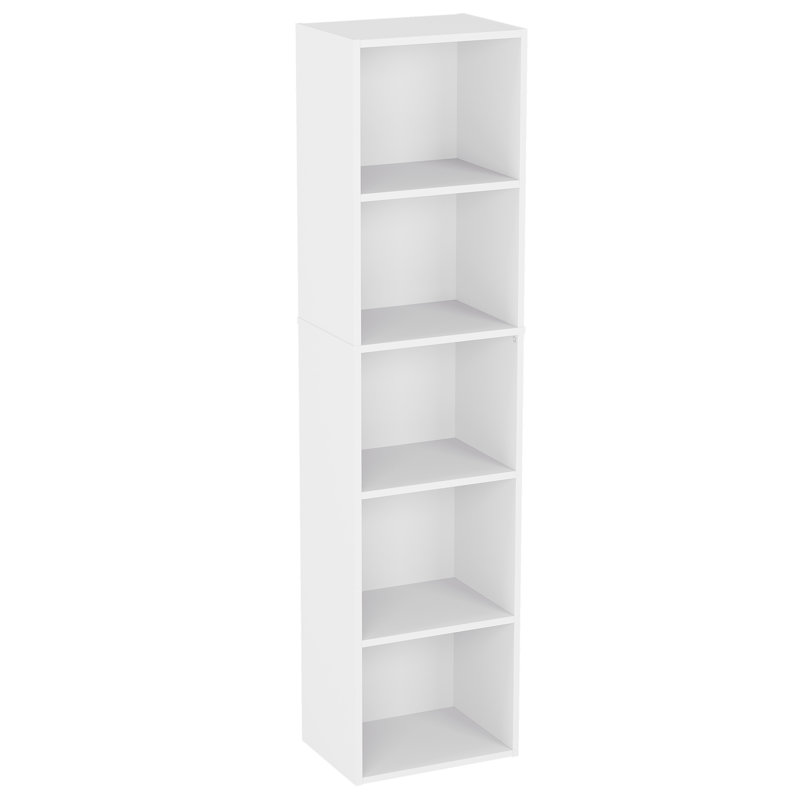 Gerardi 32cm W Standard Bookcase, White, 132 cm H x 32 cm W
