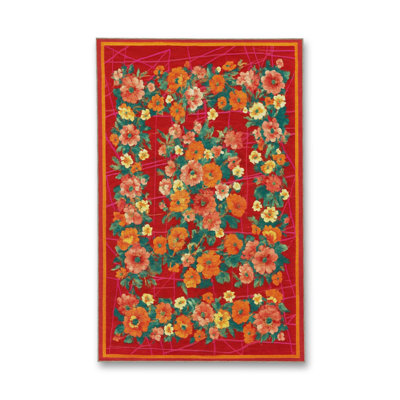 Tapis tissé orange traditionnel Mosso