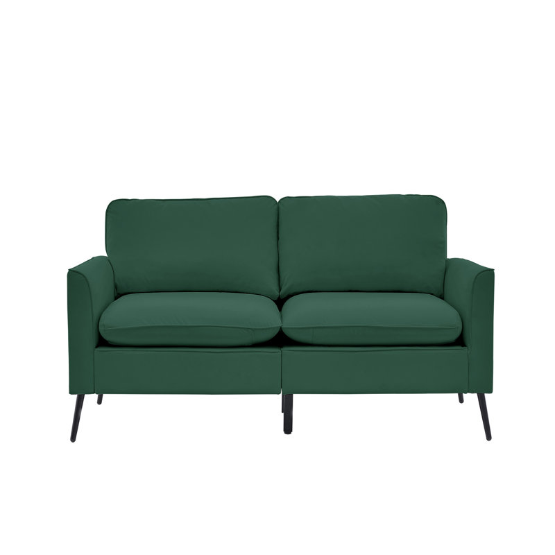 Causeuse rétro en similicuir de 56 po, Vert