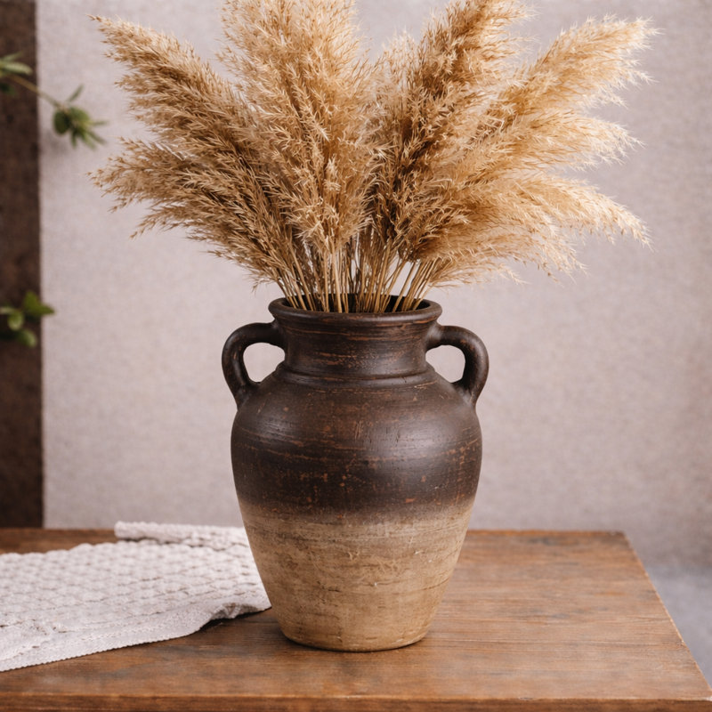 Vase de table Kenith, 9", Brun foncé / dégradé