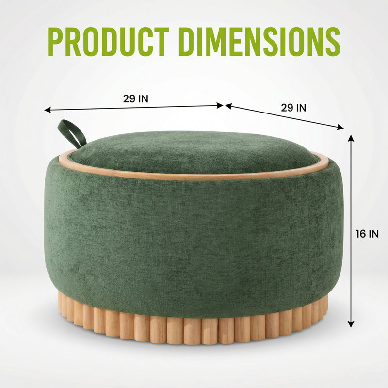 Repose-pieds de rangement moderne avec table basse réversible avec base en bois massif et tissu chenille