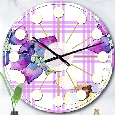 Horloge murale Floral Botanical Retro VII - Mid-Century