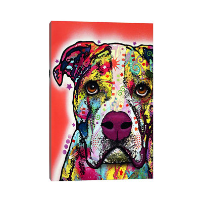 American Bulldog by Dean Russo - Wrapped Canvas Painting