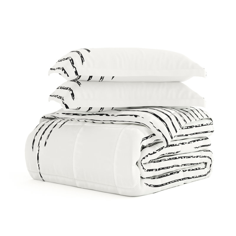 Full/Queen Gray Reversible Down Alternative Comforter Set