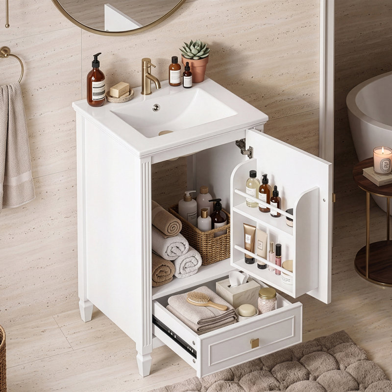 Bathroom Vanity with Ceramic Sink