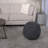 Cotton Upholstered Round Pouf Ottoman