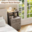 Ensemble de lit plateforme tapissier avec 2 tables de chevet fermières Boucle - Ensemble de chambre à coucher 3 pièces-1060624286