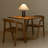 Burlywood Square Solid Wood Dining table-792777077