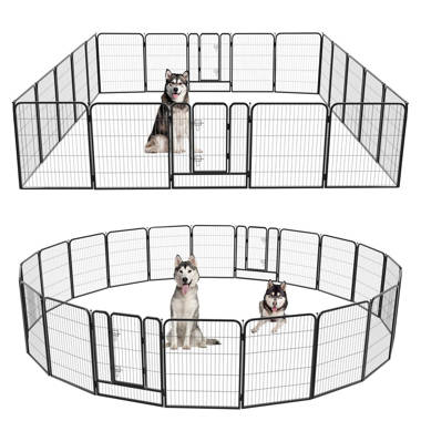 Heavy Duty Adjustable Metal Dog Pen Playpen Portable Foldable Pet Kennel  Fence For Outdoor Indoor