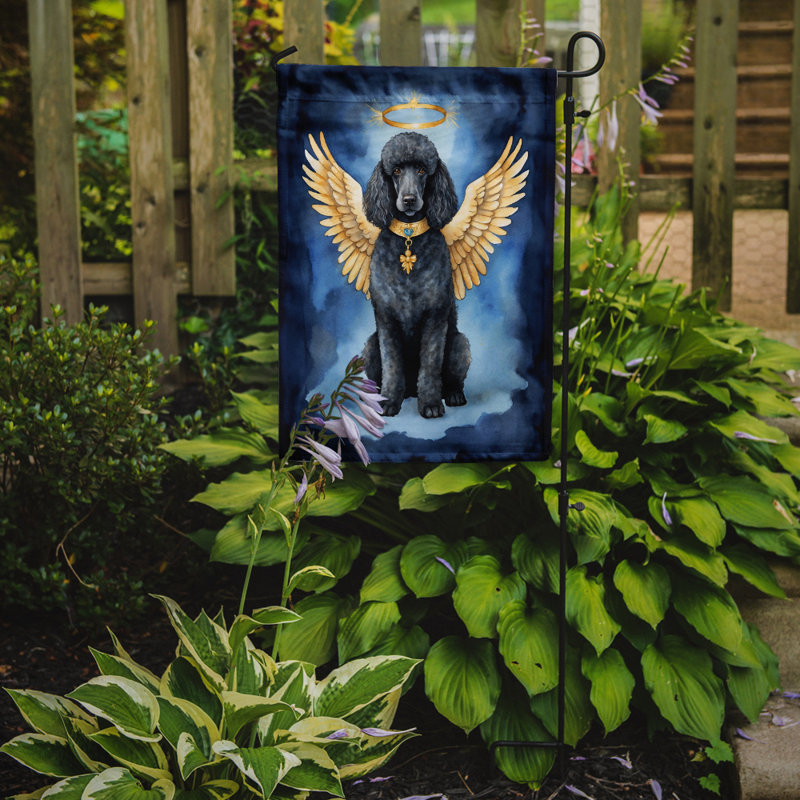 Drapeau de jardin caniche noir mon ange