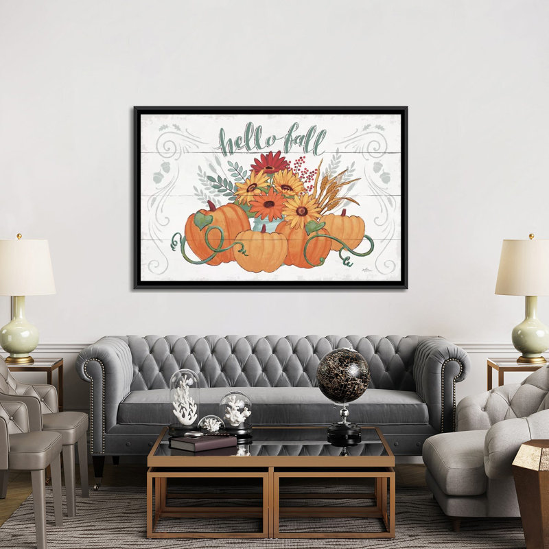 «Fall Fun I» par Janelle Penner - Estampe numérique sur toile tendue avec châssis, H 18 po x l 26 po x P 1,5 po, Pas de tapis