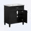 Meuble-lavabo avec lavabo en céramique et tablettes réglables-107664065