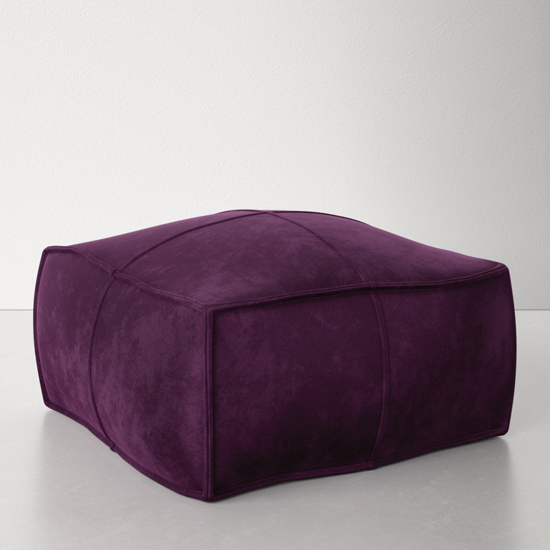 Orla Upholstered Pouf, Eggplant