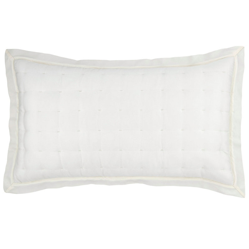 Silken Solid Puff Sham, King, Ivory