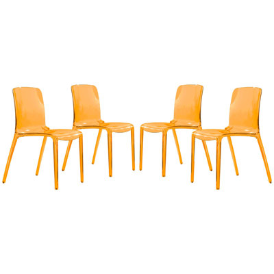  Chaise d'appoint de couleur orange - ensemble de 4