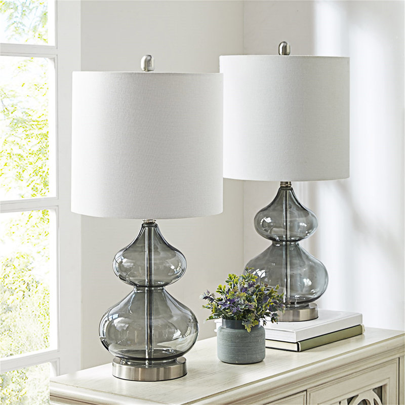 Curved Glass Table Lamp Set Of 2