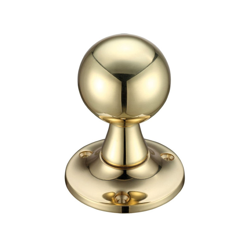 Passage Door Knob, Polished Brass
