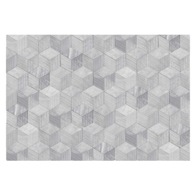 Carrelage hexagonal en pierre naturelle texturée 3D Hexagon pour mur, 1 boîte de 12 pièces
