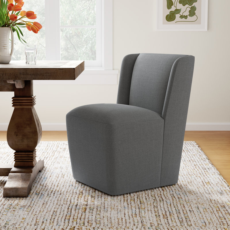 Ardeth Upholstered Side Chair, Effie Smoke Performance Linen