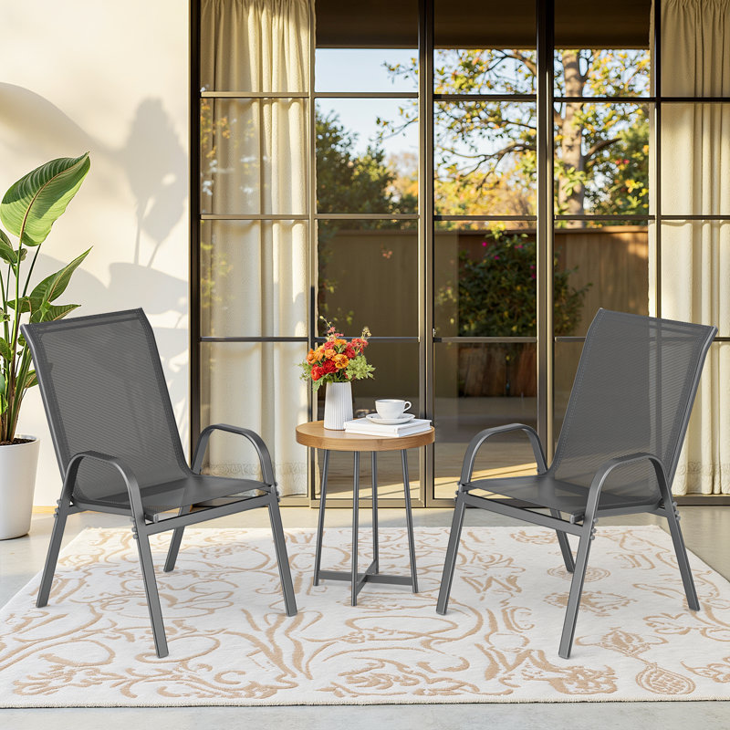 Ensemble de 2 chaises de salle à manger d'extérieur empilables Cristel