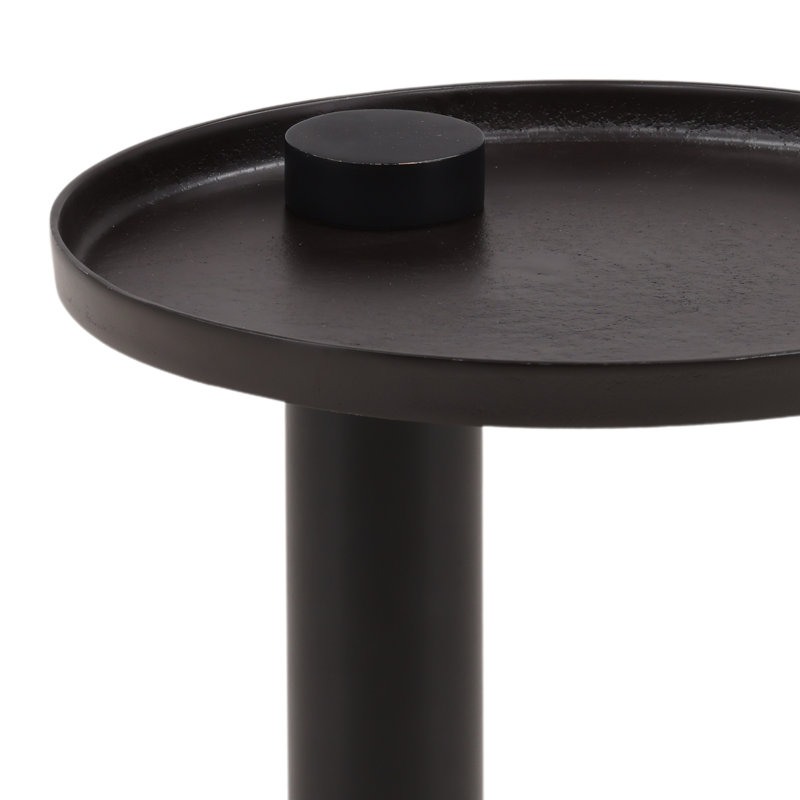 Yara End Table Black, 25" H x 19.75" W x 19.75" D, Cast Aluminum