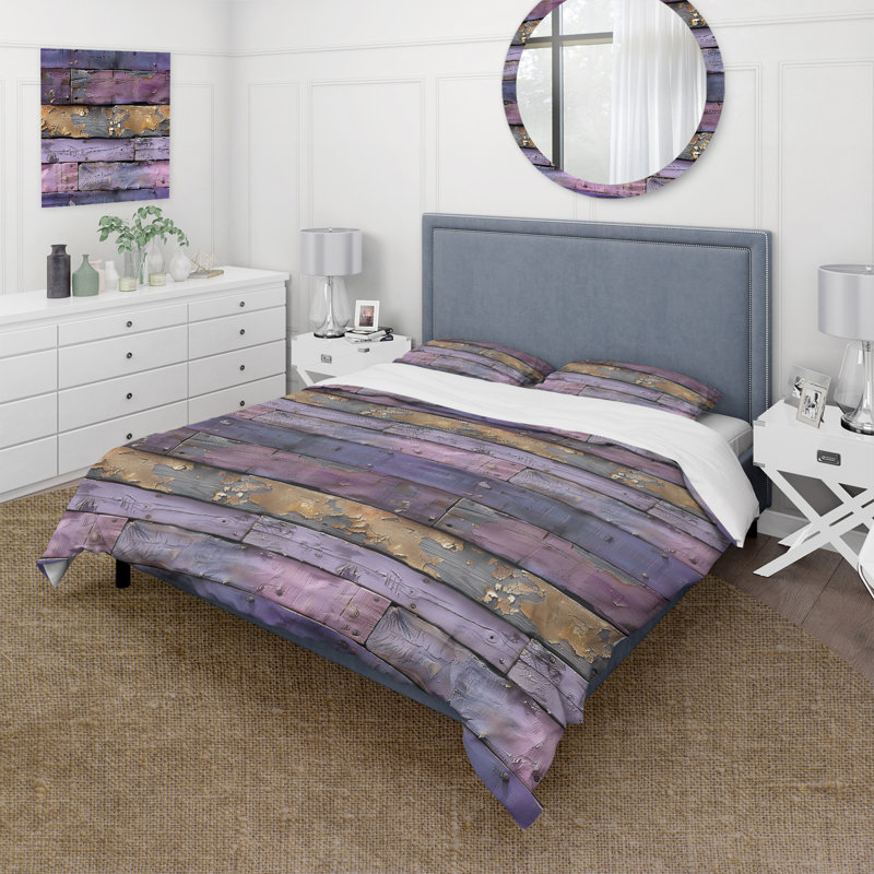 Ensemble de housse de couette lilas, Housse de couette très grand + 2 taies décorativ