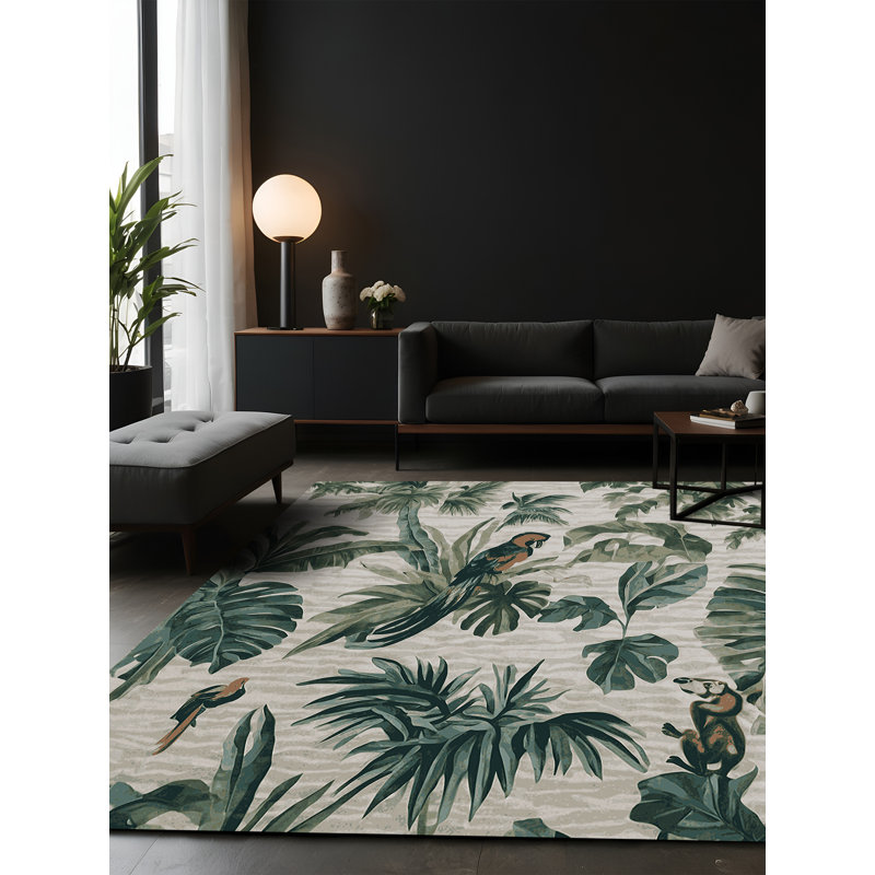 Tapis gris soyeux et moelleux, Rectangle 7 pi x 9 pi