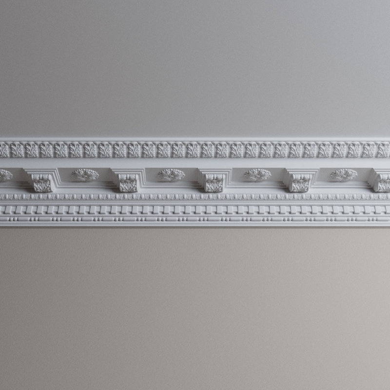 Leighton 96" Gray Polyurethane Crown Moulding