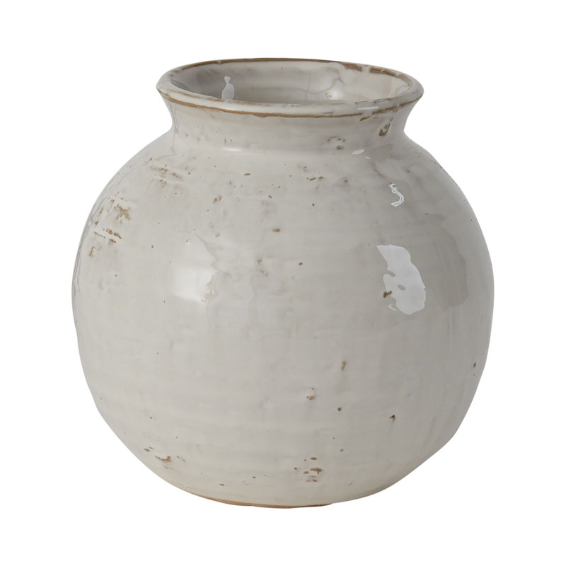 Vase de table en céramique fait à la main Jesiah, H 5,25 po x l 5,5 po x P 5,5 po