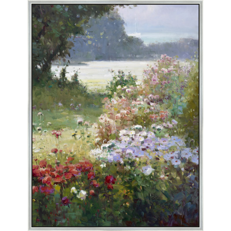 Garden By The Inlet Print, Silver, 42" H x 32" W