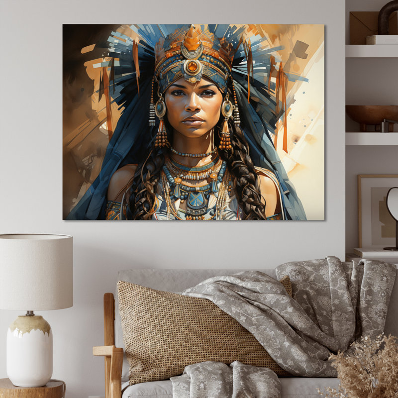 Chiou tribu africaine - Ashanti royauté - art mural tribal africain, 12" H x 20" W, Toile tendue