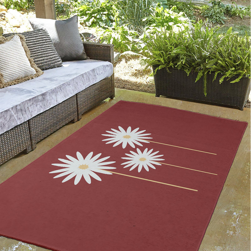 Altom Chenille Floral Indoor Rug, Rectangle 5' x 7'