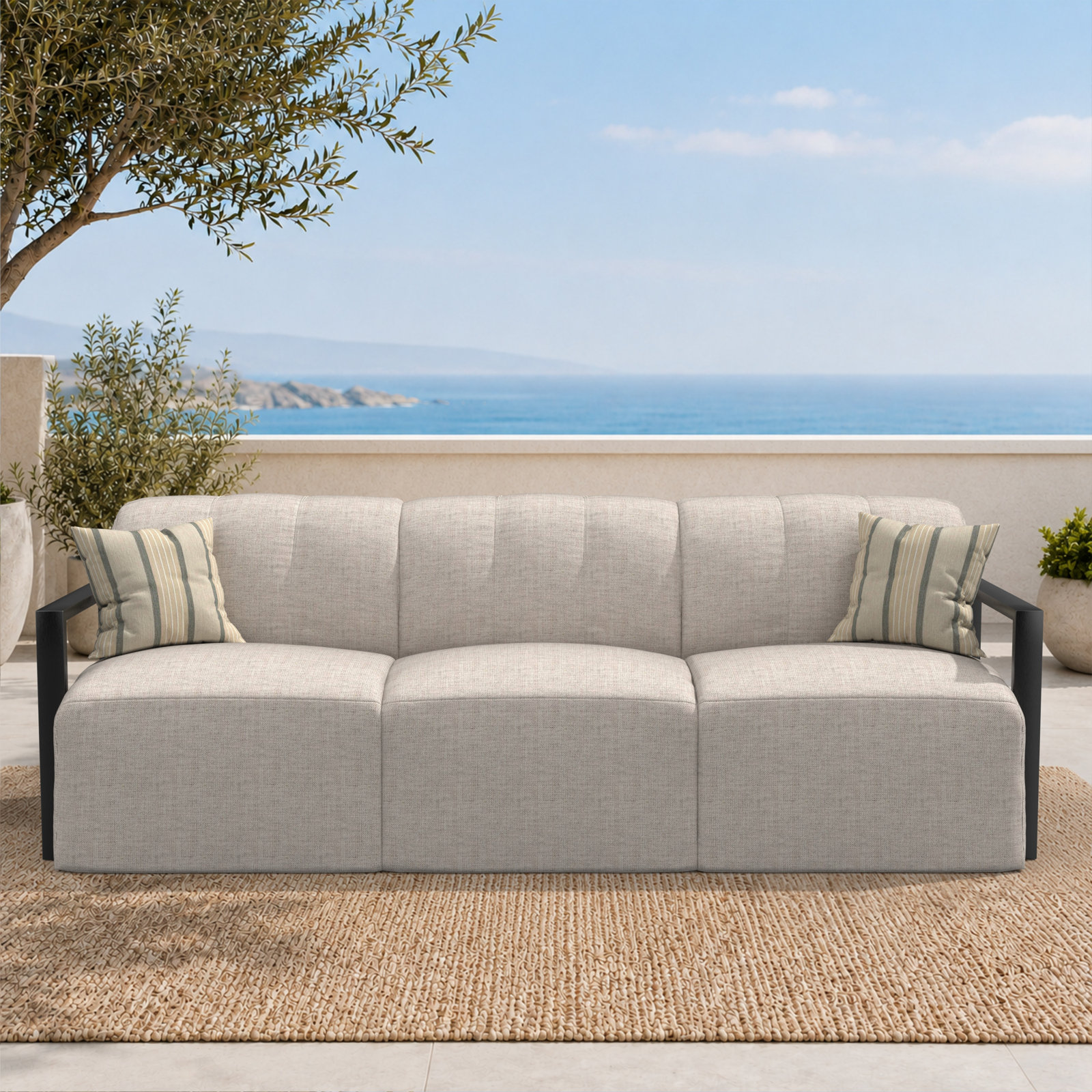 Rosalie 90" Sunbrella® Patio Sofa, Sunbrella® Cast Silver