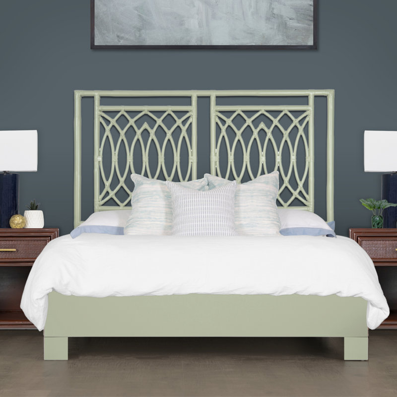 Beckham Open-Frame Headboard, King, Celery Green