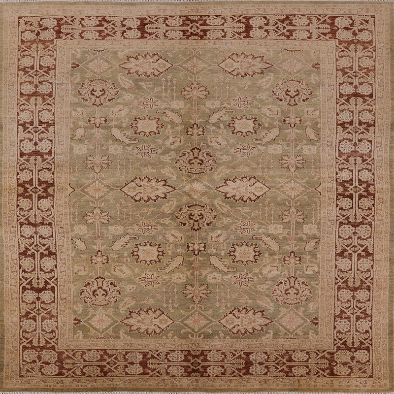 Tapis oriental beige / rouille Hague, Carré 4 pi