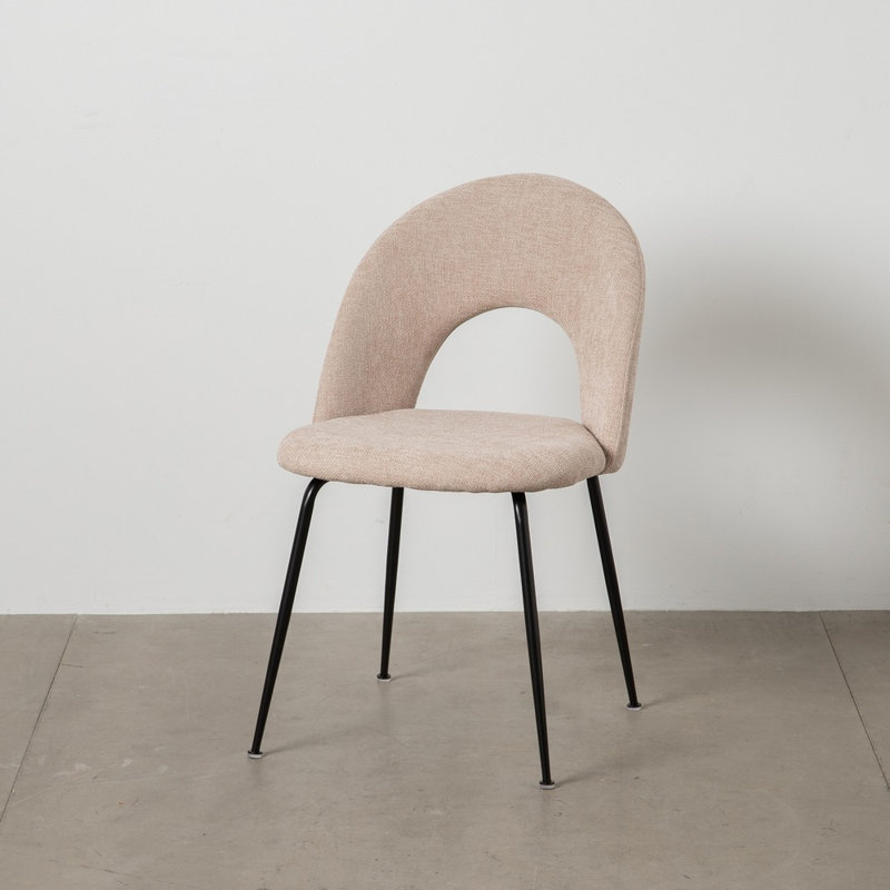 Keokuk 47cm H Polyester Upholstered Upholstered Back Side Chair, Beige