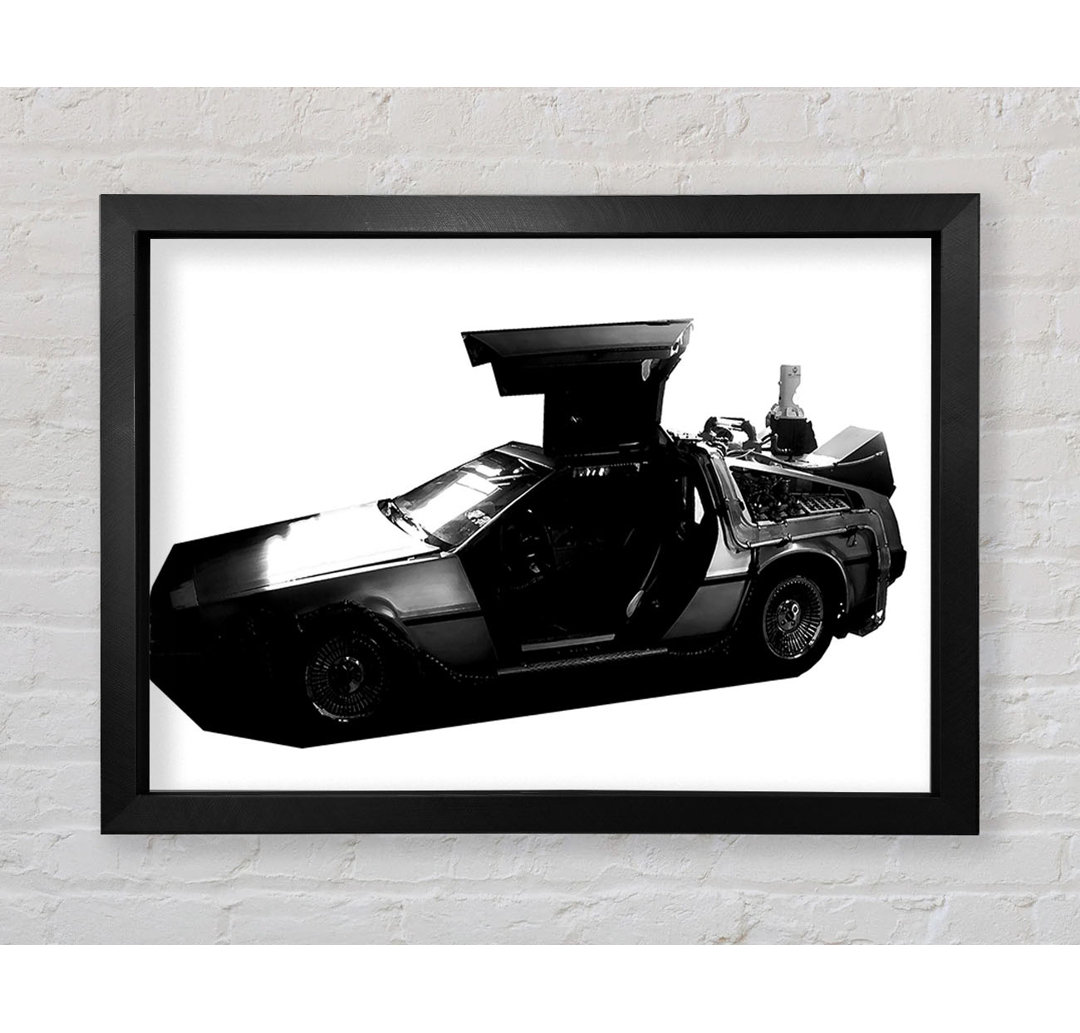 Back To The Future Dolorean - Einzelner Bilderrahmen Kunstdrucke