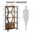  5 Tier Bookshelf with LED Lights, Tall Bookcase with Open Display Shelves, Wood and Metal Standing Bookshelf with Storage Rack for Living Room Bedroom Home Office, Retro color