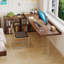 Bureau en bois de noyer en L massif-694444436-694444648