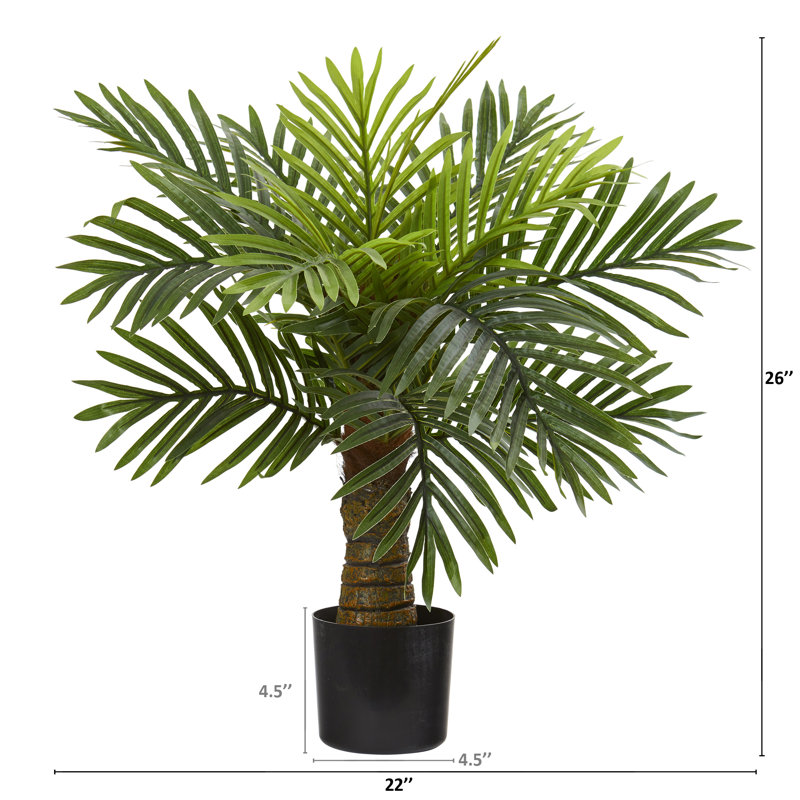 Faux Palm Tree in Pot Liner, 26" H x 22" W x 19" D