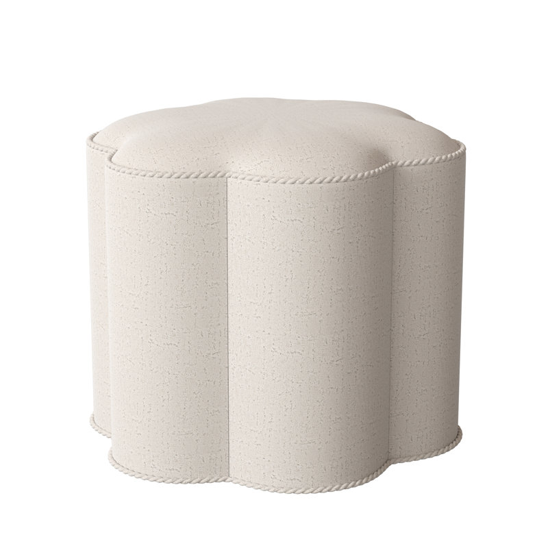 Posey Upholstered Pouf, Venice Ivory