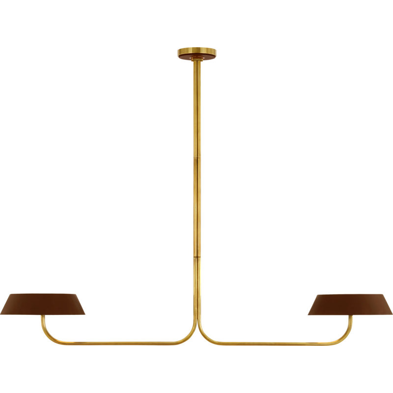 Hudson St. 64" Linear Chandelier, Carob, Natural Brass