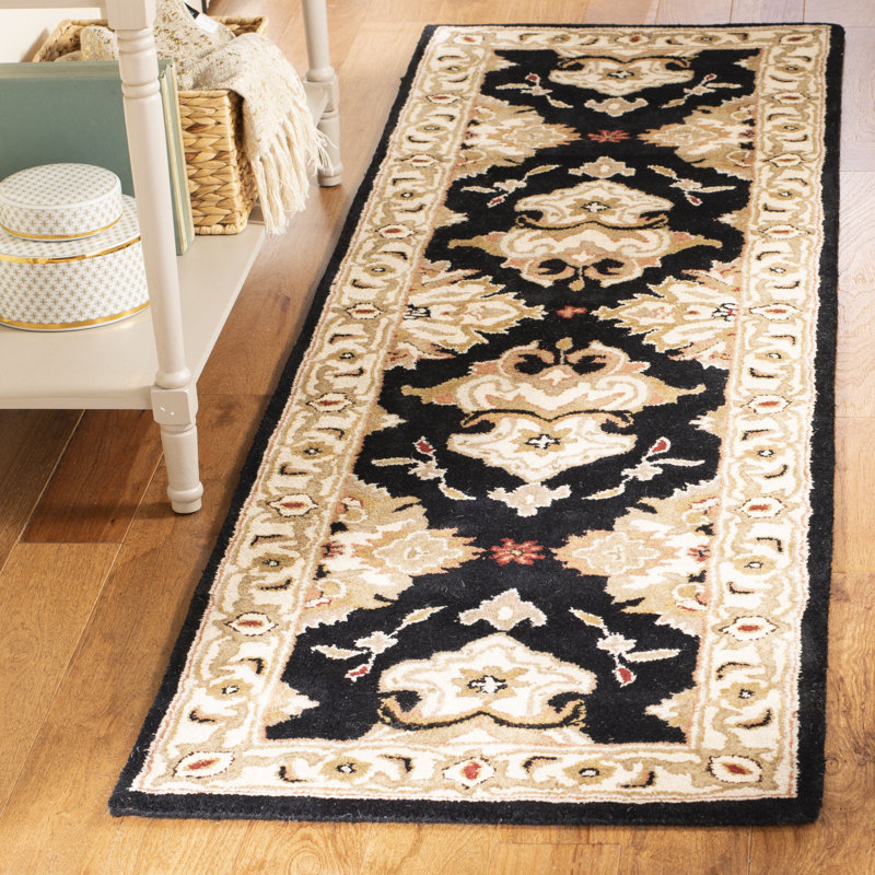 Tapis traditionnel en laine touffeté à la main Balthrop, Tapis de couloir 2 pi 3 po x 10 pi