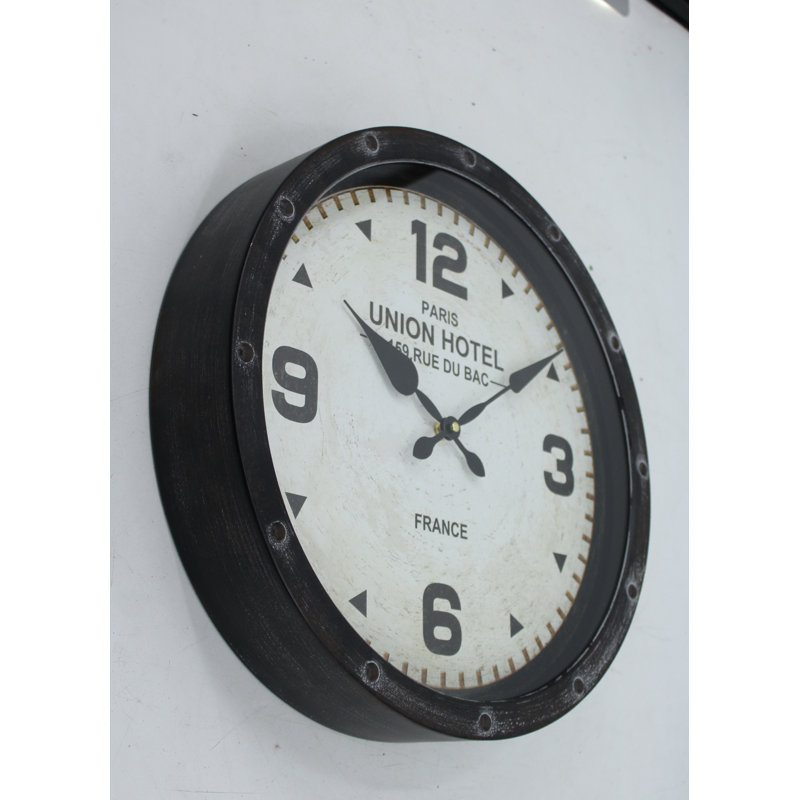 Horloge murale 16 po Beedle, Blanc