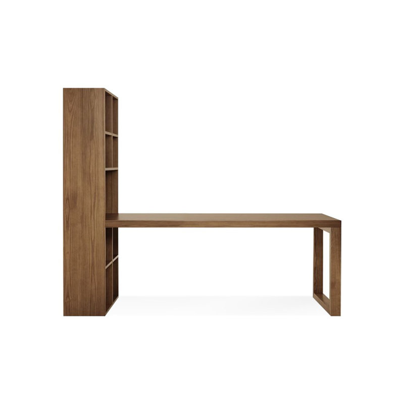 Bureaux rectangulaires en bois massif Burlywood, Retour à droite, H 29,53 po x l 86,61 po x P 23,62 po