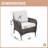 Brown Patio Outdoor Wicker Rattan Lounge Chairs with Beige Cushions (Set of 4)