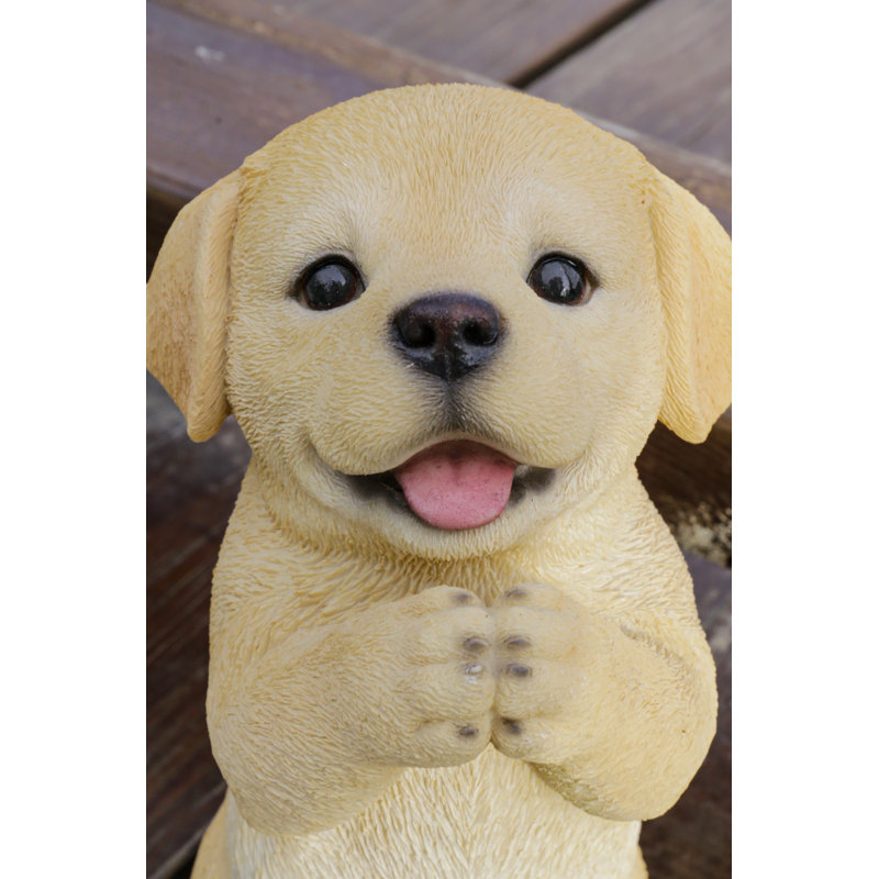Praying Yellow Labrador Puppy Resin Statue