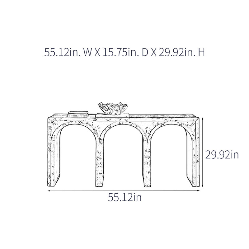 Console rétro minimaliste, H 29,92 po x l 55,12 po x P 15,75 po, Brun