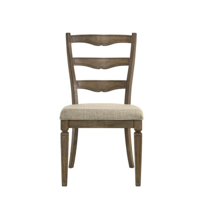 Parfield Light Brown Fabric & Weathered Oak Finish Side Chair,Set Of 2