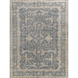 Antique Weave Oushak Oriental Hand Knotted Wool Blue/Beige Area Rug